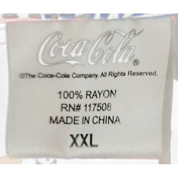 NEW Coca Cola Hawaiian Button Up Rayon Shirt Tropical Floral Mens XXL Black - Picture 5 of 6